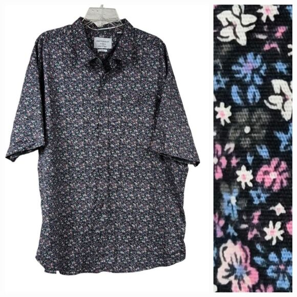 Paper Denim & Cloth 3X Classic Fit Button-Up Shirt Floral Short Sleeve Men’s - Picture 1 of 11